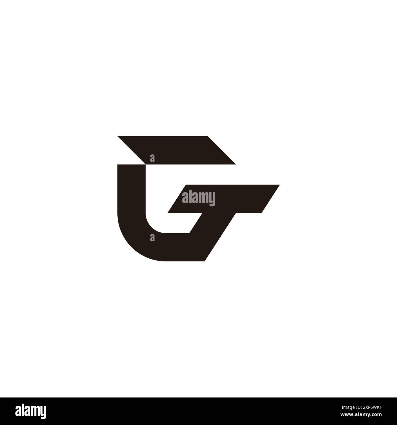 letter gt simple geometric movement logo vector Stock Vector