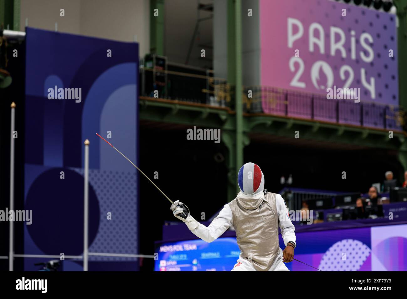 Enzo Lefort of France competes during Men's Foil Team Table of 8 of the ...
