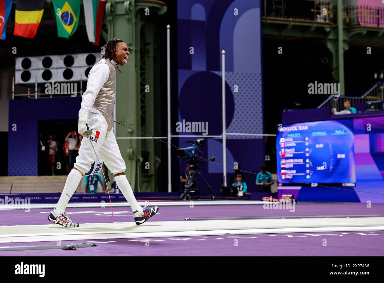 Enzo Lefort of France competes during Men's Foil Team Table of 8 of the ...