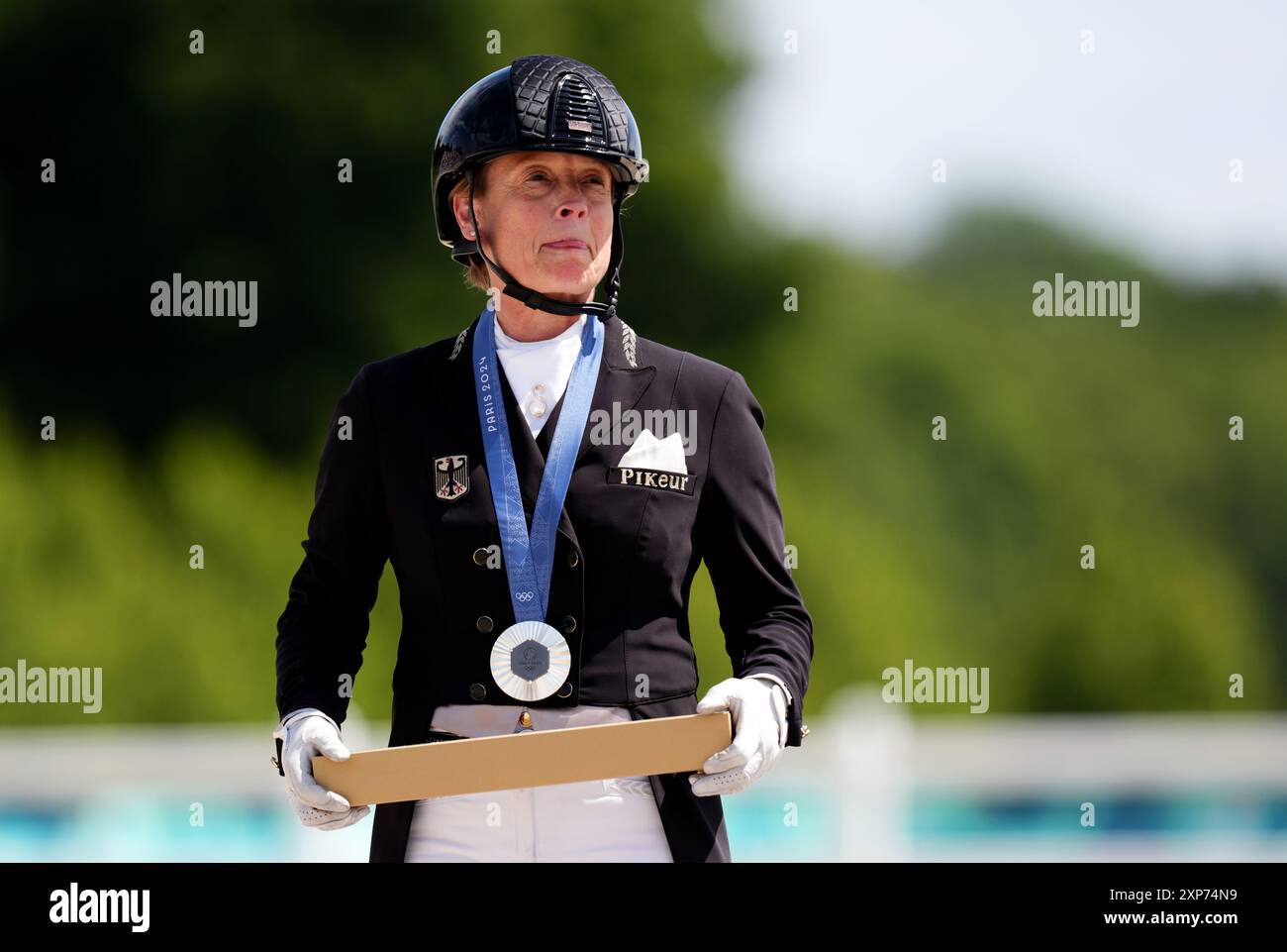 Silver medalist Isabell Werth of Germany following the Dressage