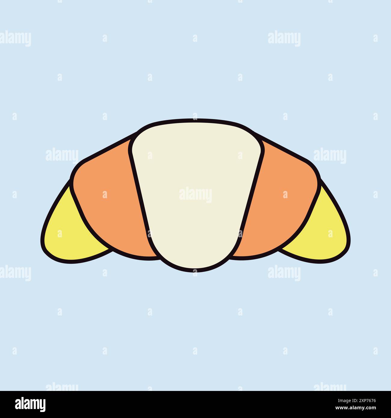 Croissant vector icon. Fast food sign. Graph symbol for cooking web site and apps design, logo, app, UI Stock Vector