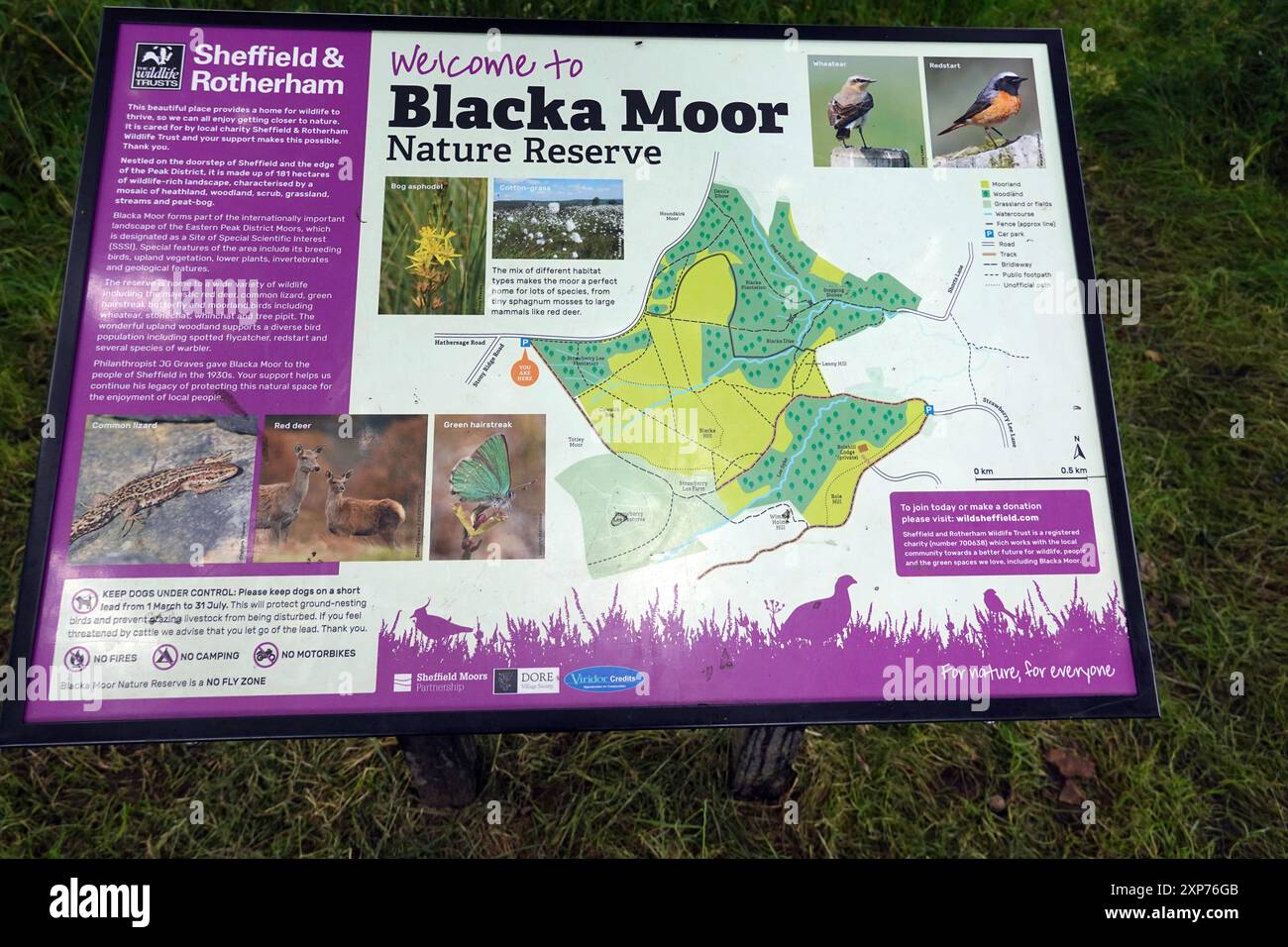 Signs, signage at Blacka Moor in Sheffield, South Yorkshire, City ...