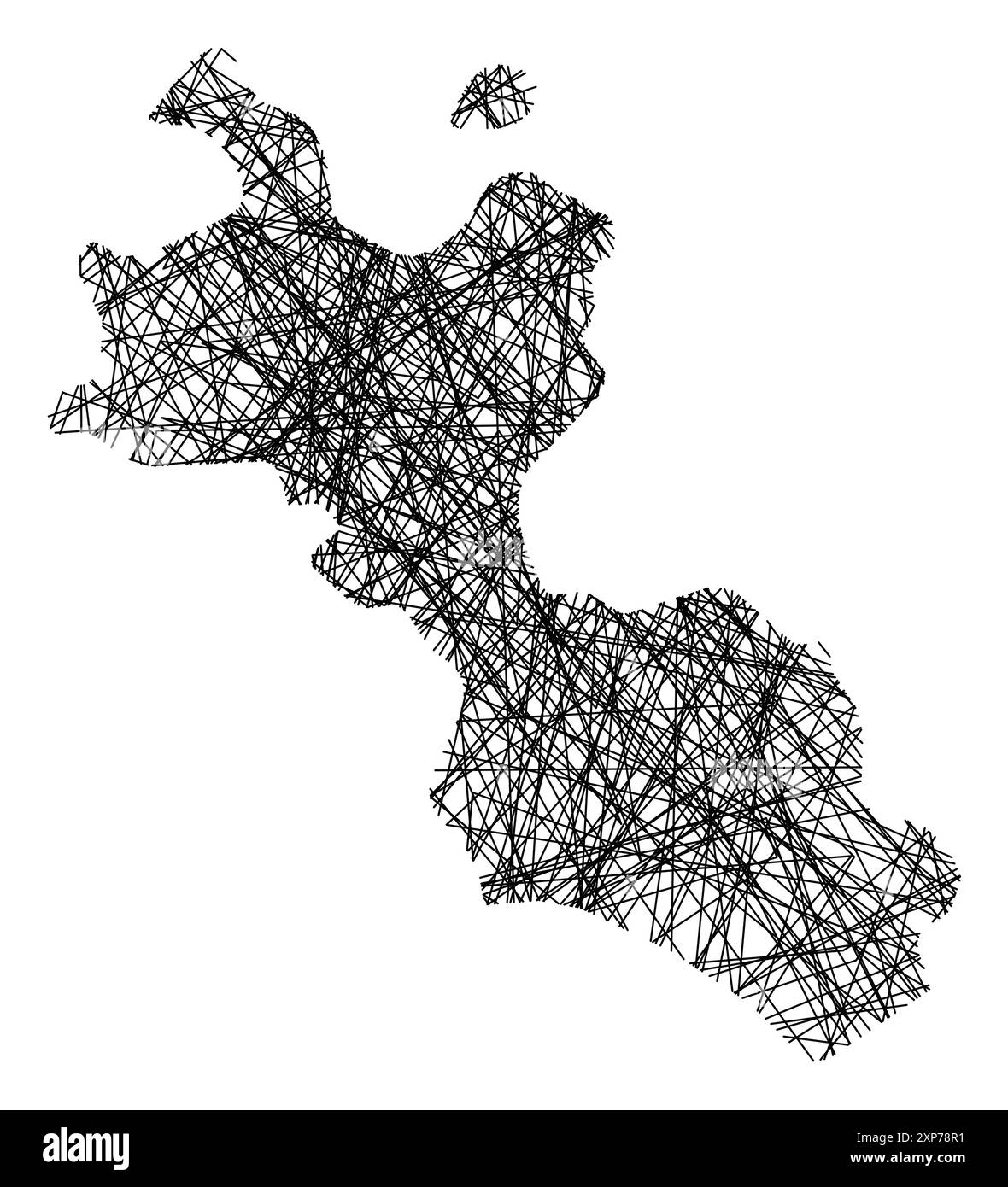 Symbol Map of the Province Caltanissetta (Italy) showing the state with
