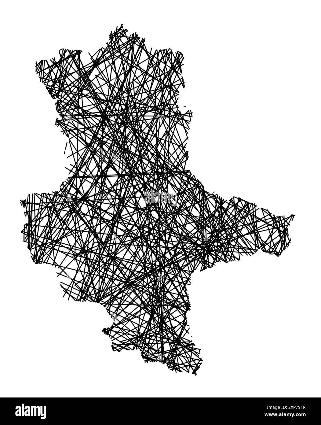 Symbol Map of the Bundesland Sachsen-Anhalt (Germany) showing the state