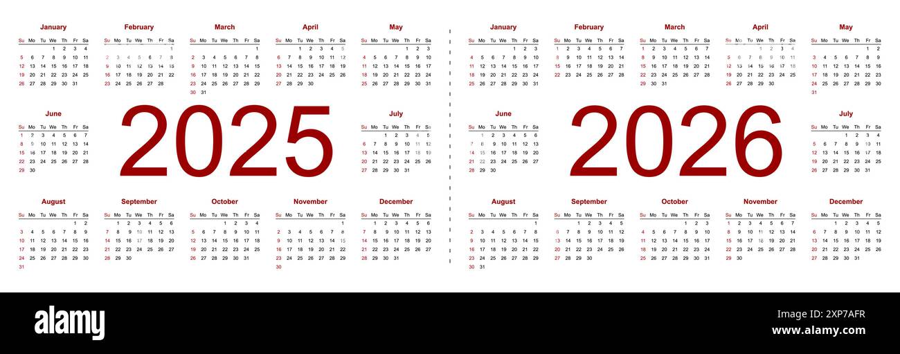calendar-2025-2026-week-starts-from-sunday-business-template-isolated-vector-illustration-on-white-background-stock-vector-image-art-alamy