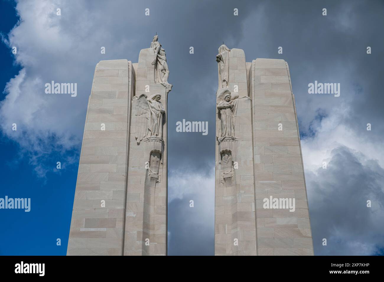 Stone carvings at the top of Vimy Ridge Canadian armed forces world war ...