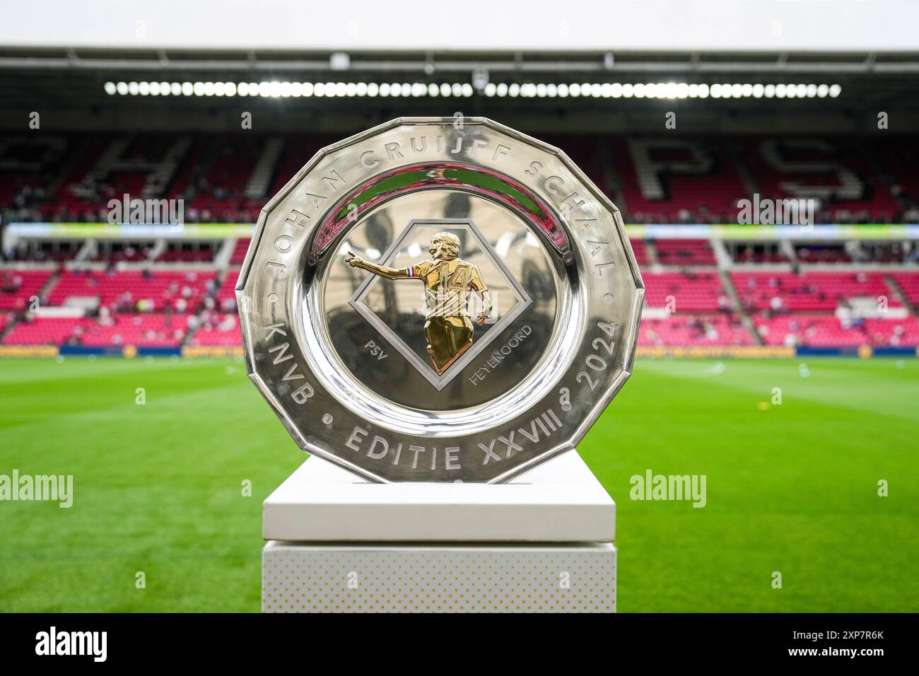 Eindhoven, The Netherlands. 04th Aug, 2024. Eindhoven The trophy during the Johan Cruijff