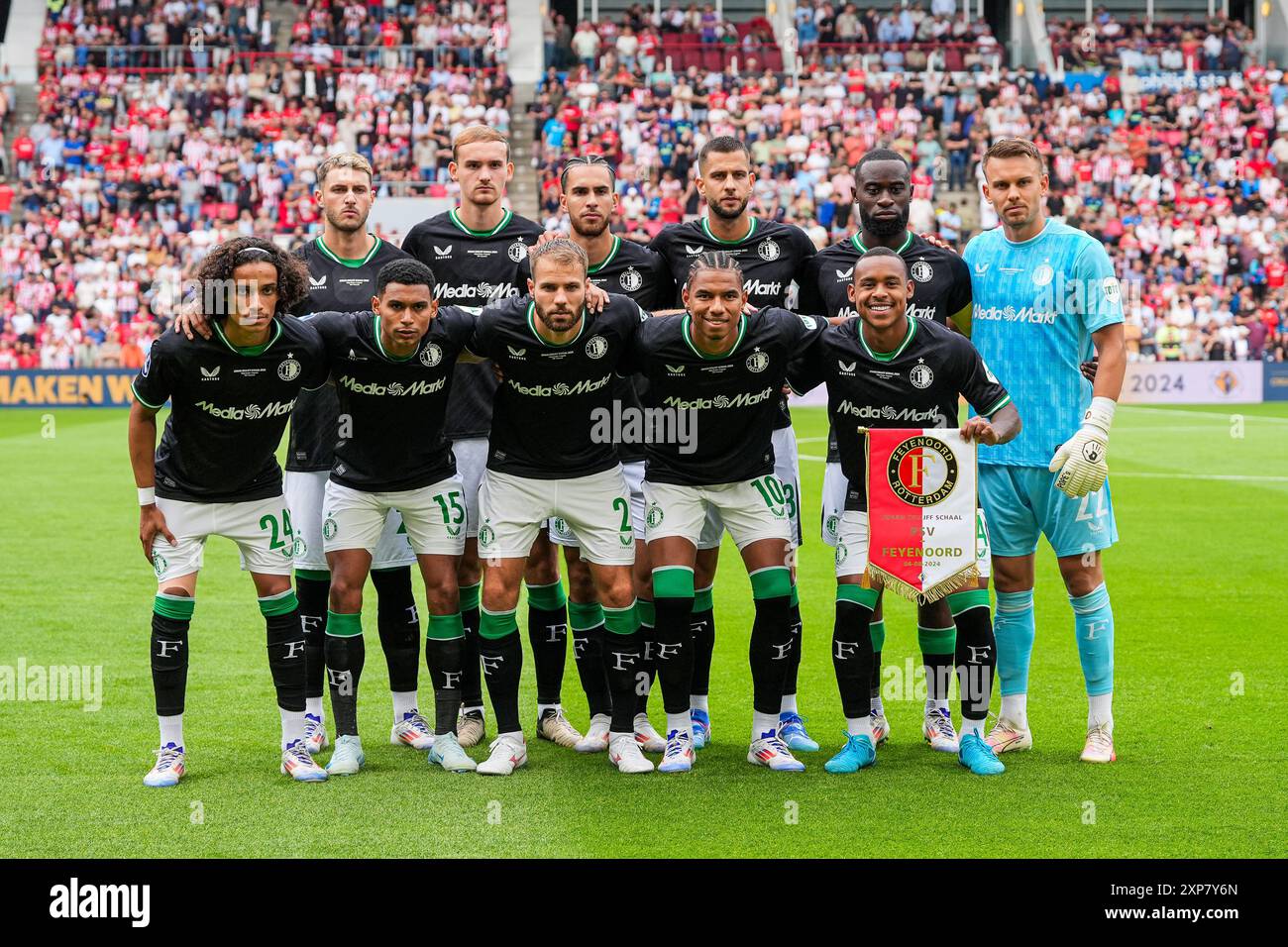 Eindhoven, The Netherlands. 04th Aug, 2024. Eindhoven Players of Feyenoord during the Johan