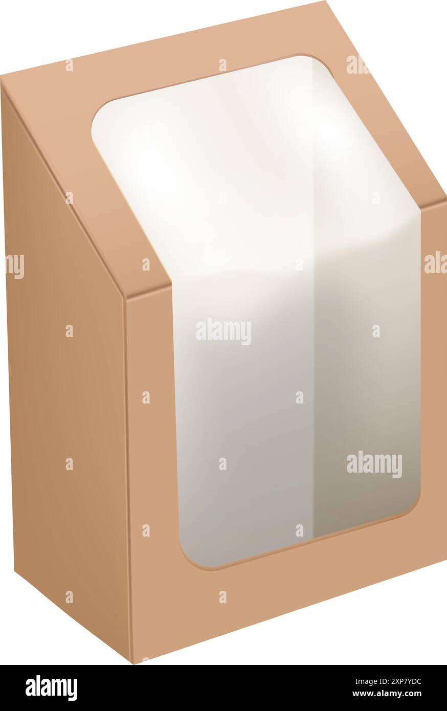 Bakery paper package mockup. Realistic craft box isolated on white ...