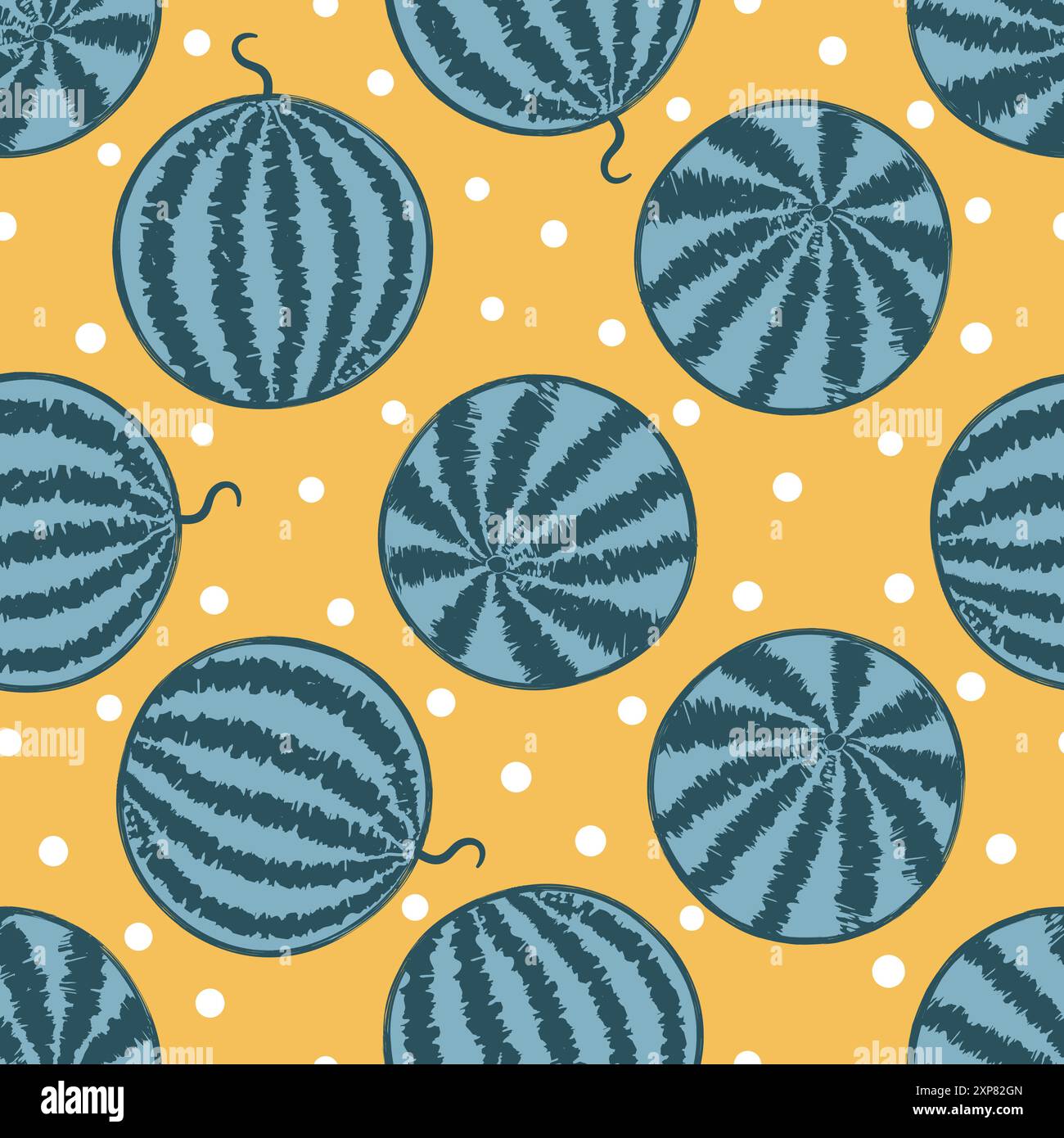 Watermelons seamless pattern. Vector summer print, textile design Stock Vector