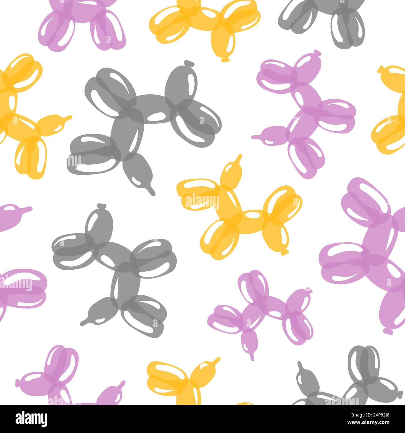Balloon dogs seamless pattern. Cute colorful print. Birthday party ...