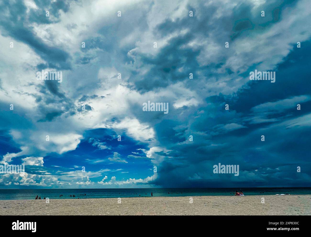 Storm clouds forming over a Florida beach Stock Photo