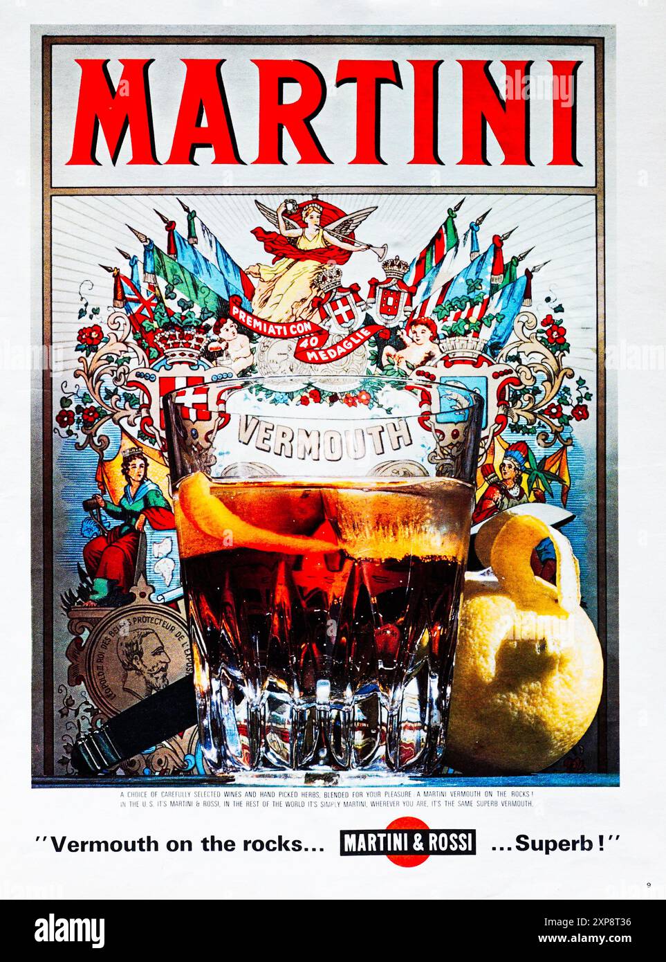 Vintage martini vermouth poster hi-res stock photography and