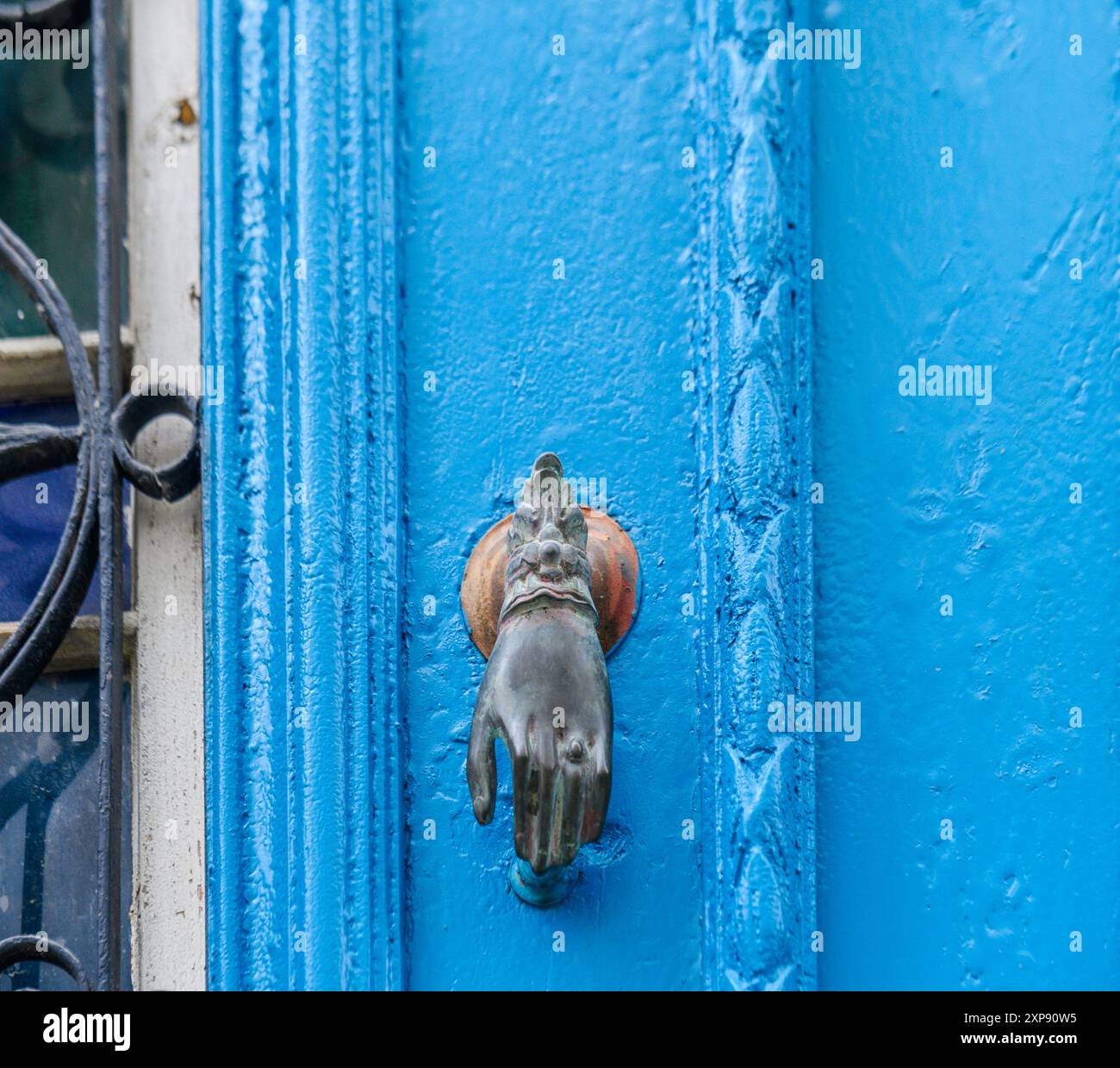ancient door handles on old houses in cyprus Stock Photo - Alamy