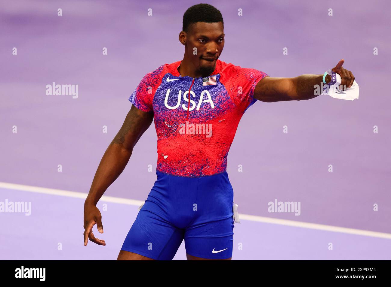 Paris, France, 4 August, 2024. Fred Kerley of USA wins Bronze during