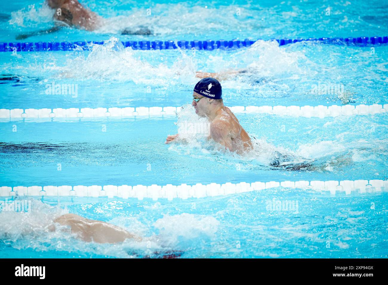 Leon Marchand Of Team France During The Men s 4x100m Medley Relay Final leon-marchand-of-team-france-during-the-men-s-4x100m-medley-relay-final