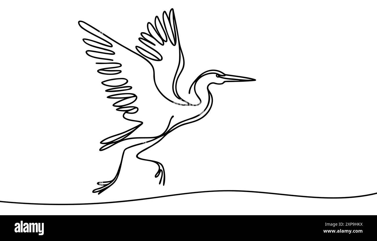 Heron continuous line art drawing Stock Vector Image Art Alamy