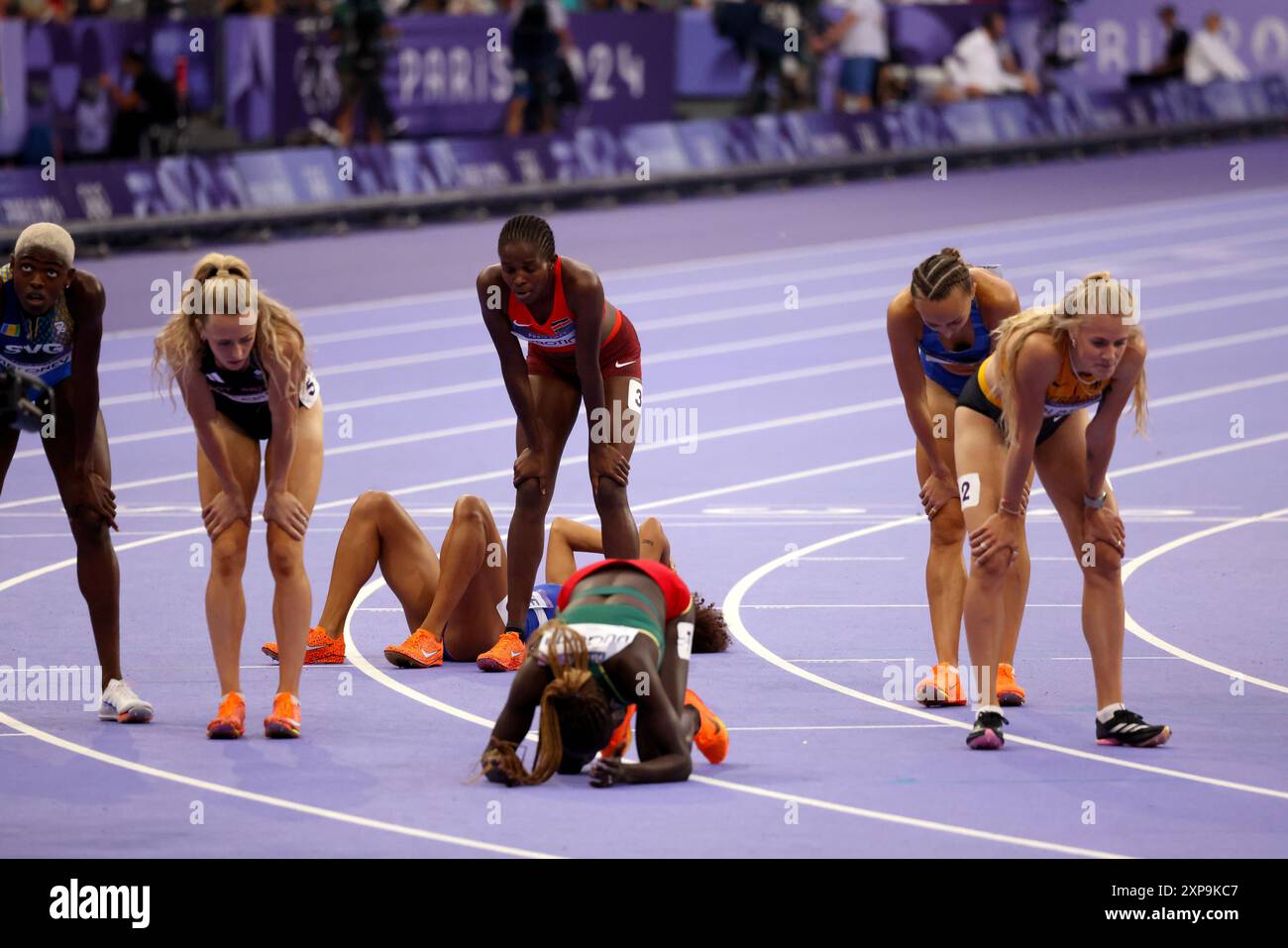 Paris, France. 04th Aug, 2024. Paris Olympics: Athletics - Exhausted ...