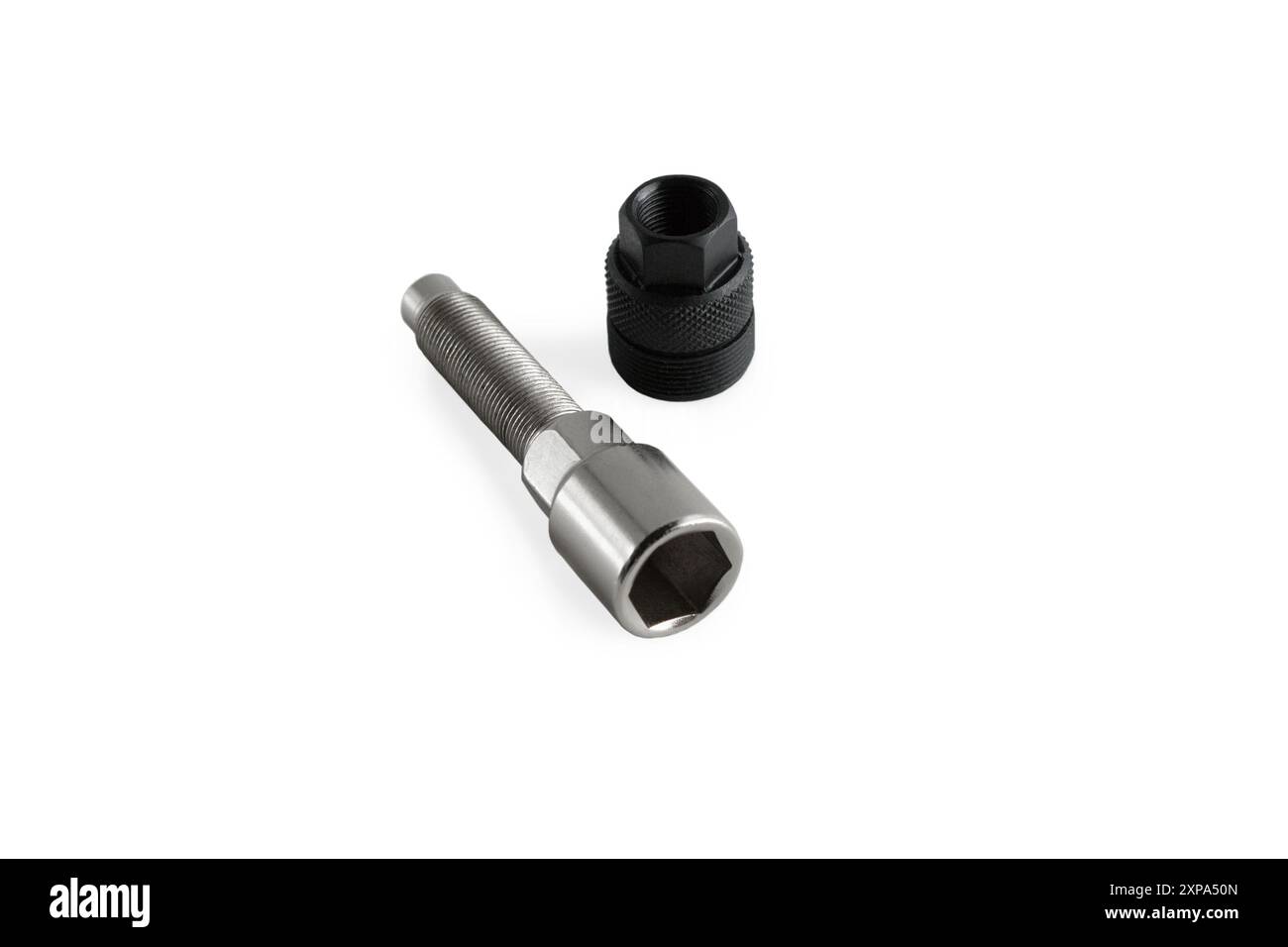 Puller for pedal cranks. Close-up. Isolated on white background. Stock Photo
