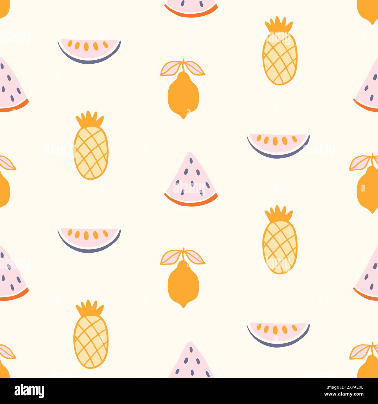 Tropical exotic fruits summer seamless pattern Stock Vector Image & Art ...