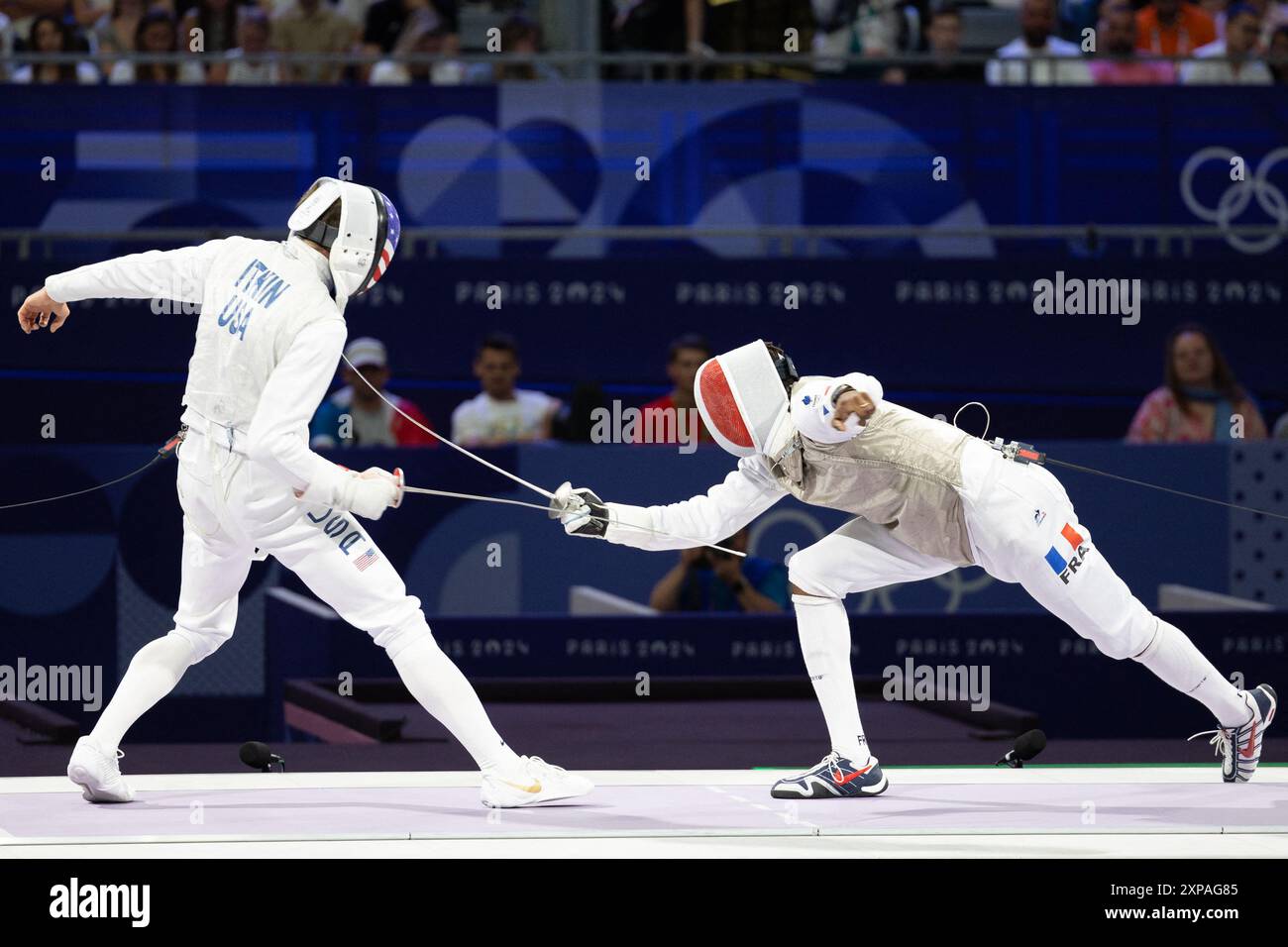 Paris, France. 04th Aug, 2024. France Enzo Lefort during the men foil ...