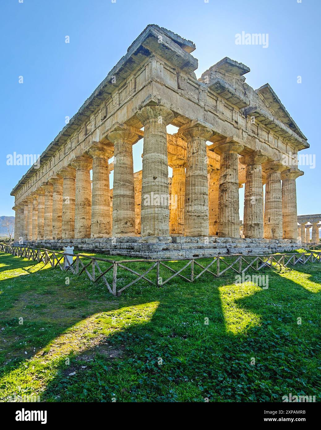 The ruins of Paestum are famous for their three ancient Greek temples ...