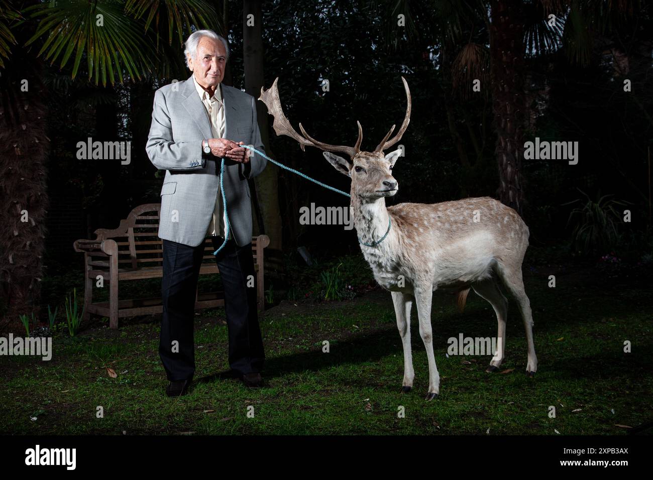 Michael Winner, photographed at his Kensington mansion in London Stock Photo