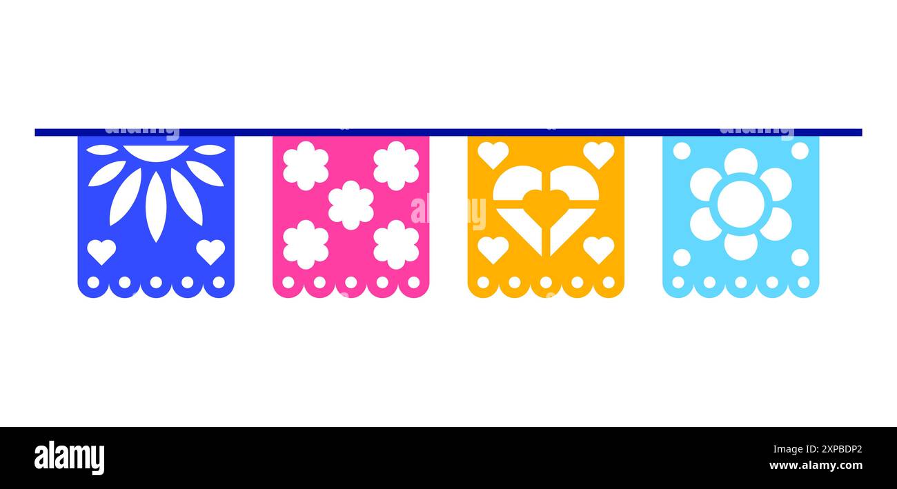 Traditional Mexican flags. Dia de los muertos Stock Vector Image &amp; Art ...