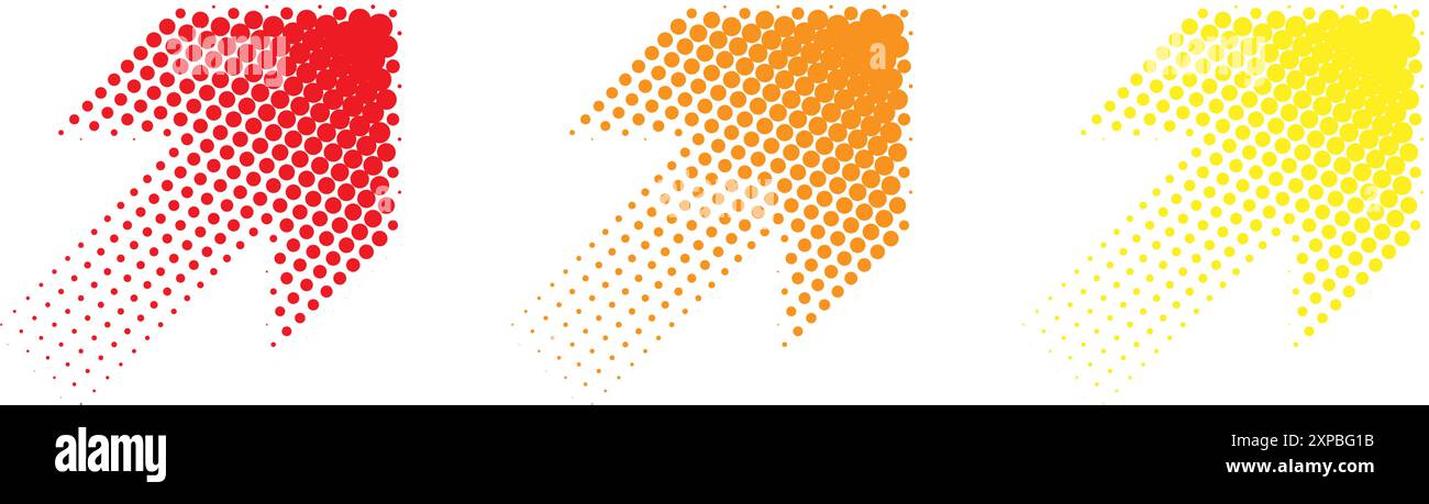 Dotted gradient arrow. Vector isolated elements. Arrow halftone effect ...