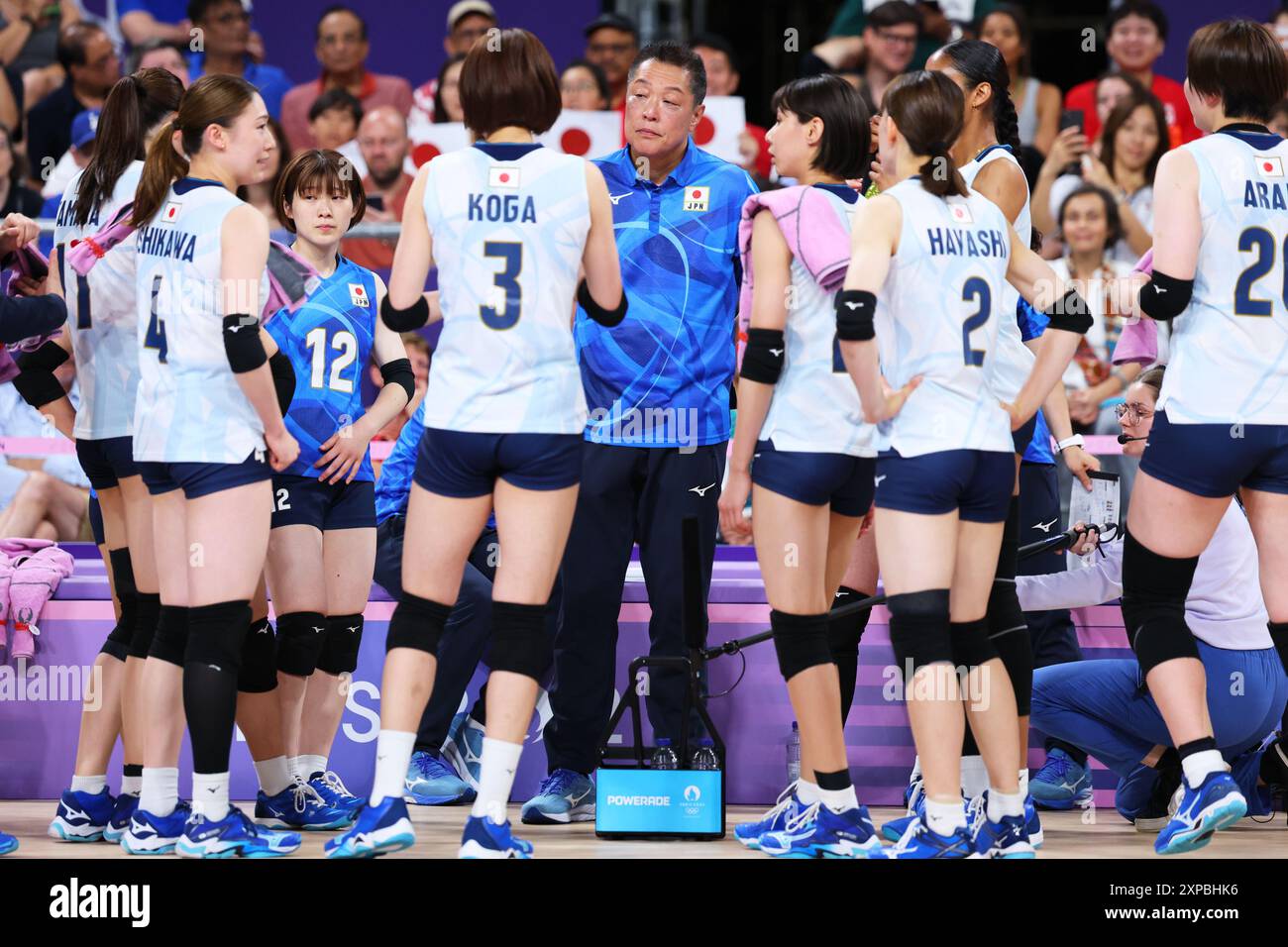 Paris, France. 3rd Aug, 2024. Masayoshi Manabe head coach (JPN) Volleyball : Women's Preliminary Round - Pool B match between Japan - Kenya during the Paris 2024 Olympic Games at South Paris Arena in Paris, France . Credit: YUTAKA/AFLO SPORT/Alamy Live News Stock Photo