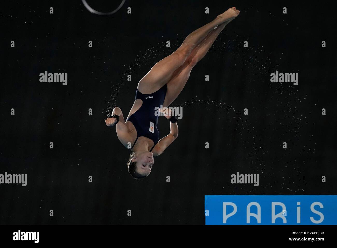 Netherlands' Else Praasterink competes in the women's 10m platform