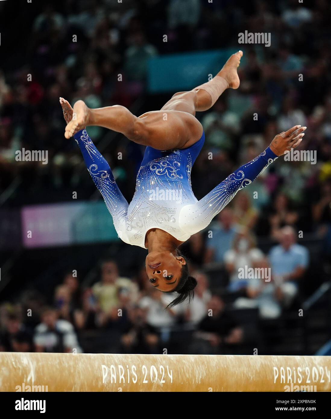 USA's Simone Biles during the women's balance beam final at the Bercy