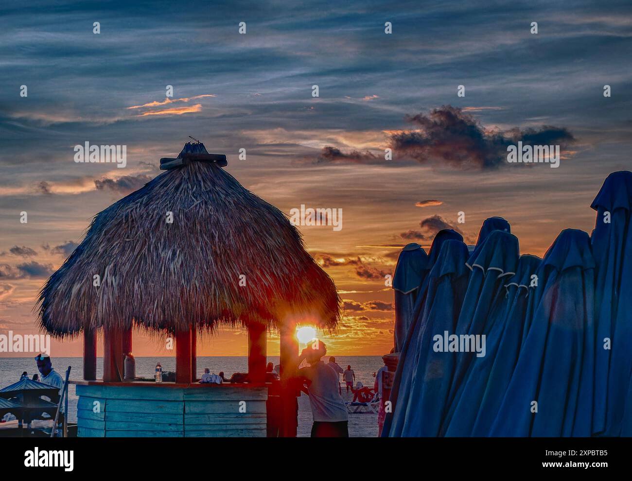 Golden sunset on a Florida beach Stock Photo - Alamy