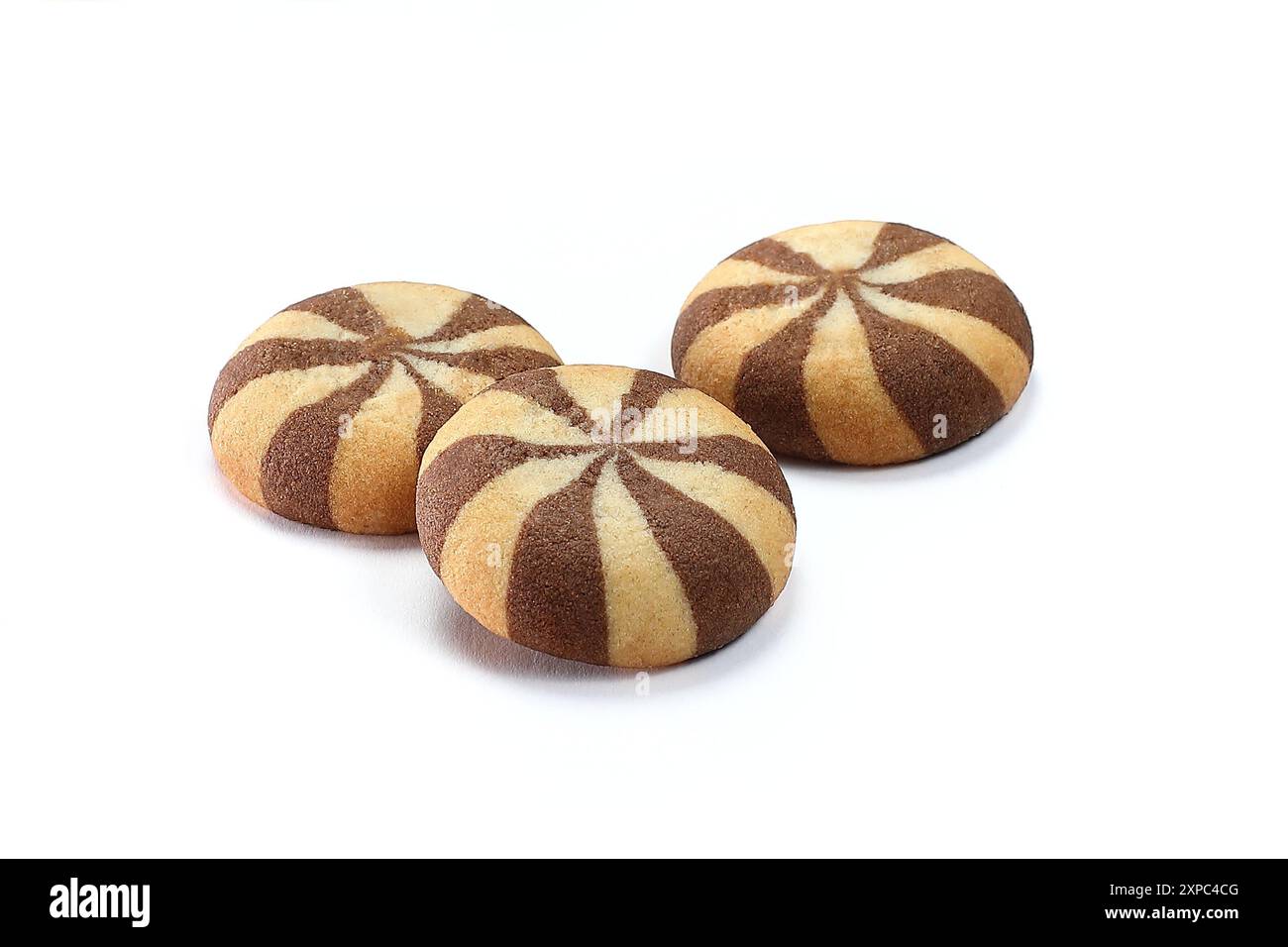 Biscuits filled with coconut cream on a white background Stock Photo