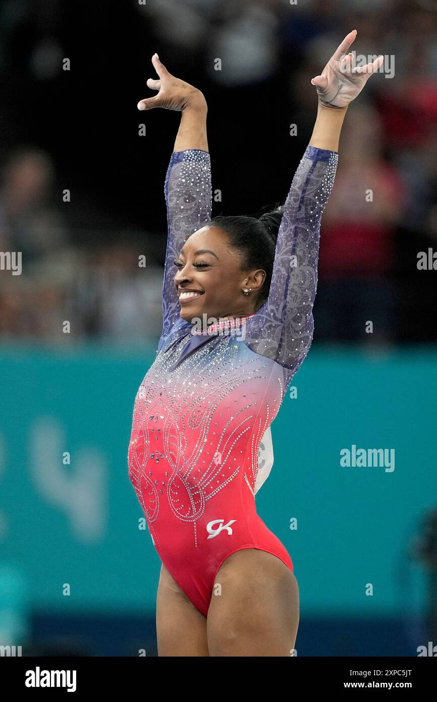 Simone Biles, of the United States, competes during the women's ...