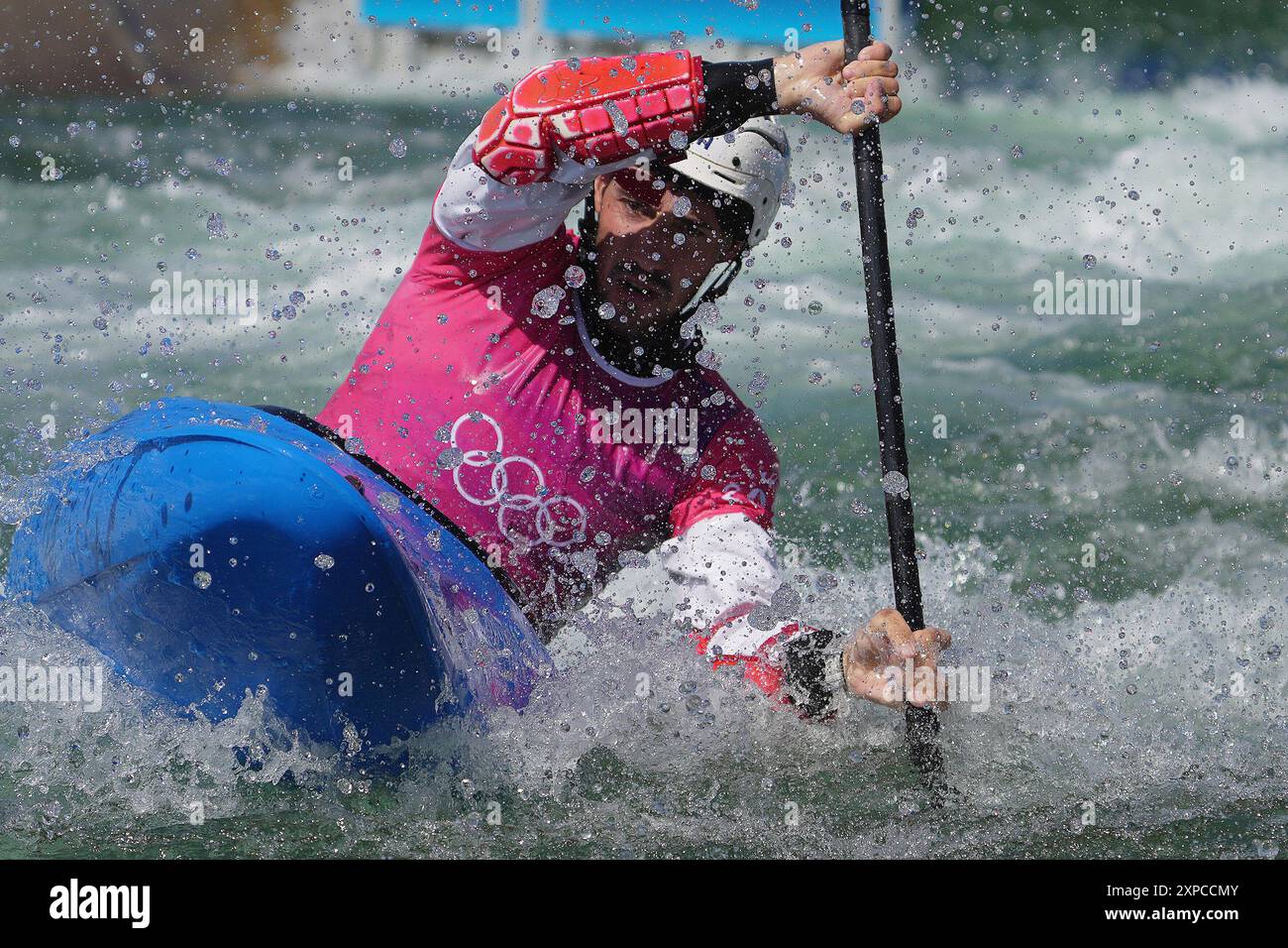 Parigi, France. 05th Aug, 2024. Giovanni De Gennaro during Men's Kayak Cross quarterfinals at the 2024 Summer Olympics, Monday, August 5, 2024, in Paris, France. (Photo by Spada/LaPresse) Credit: LaPresse/Alamy Live News Stock Photo