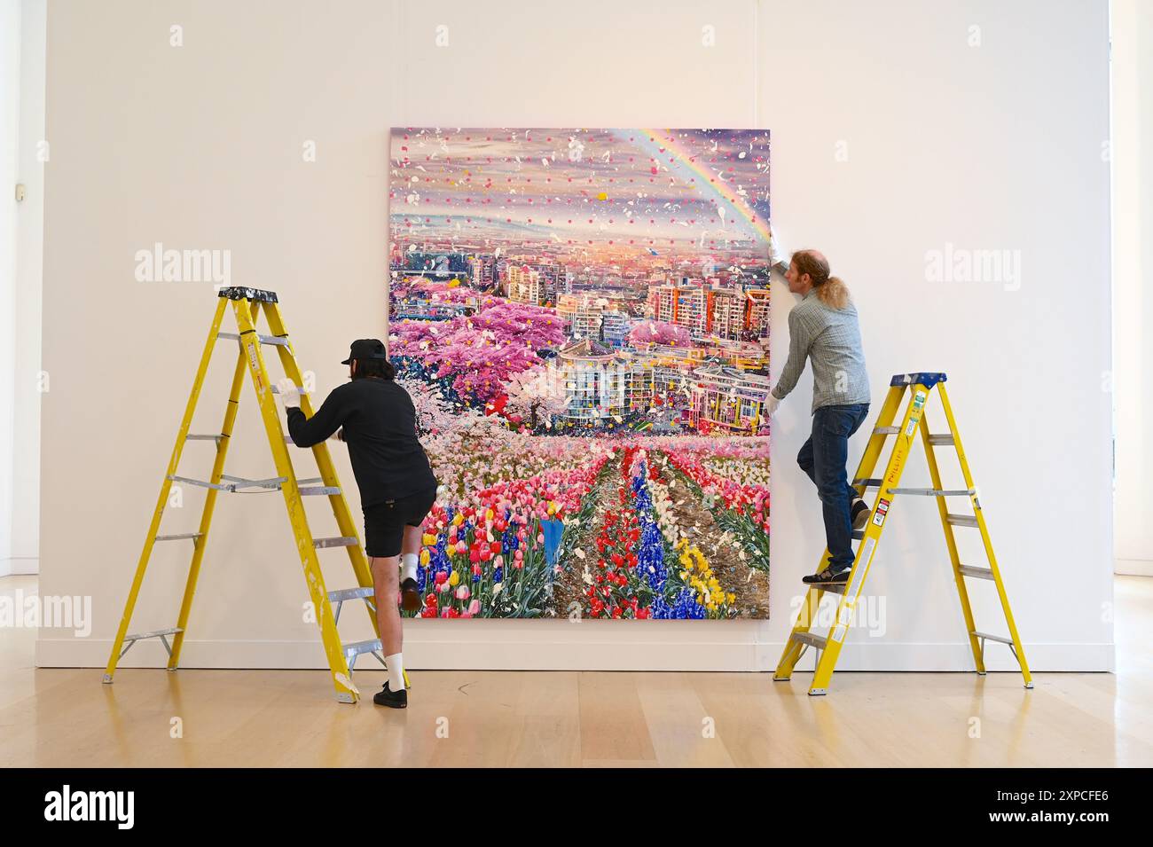 Damien Hirst's latest series , The Civilisation Paintings ,is on show ...