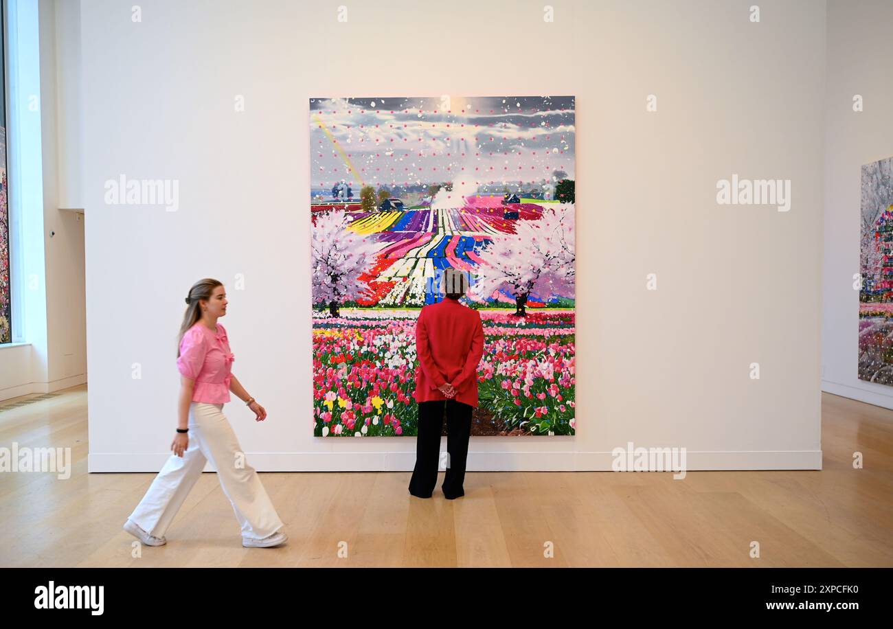 Damien Hirst's latest series , The Civilisation Paintings ,is on show ...