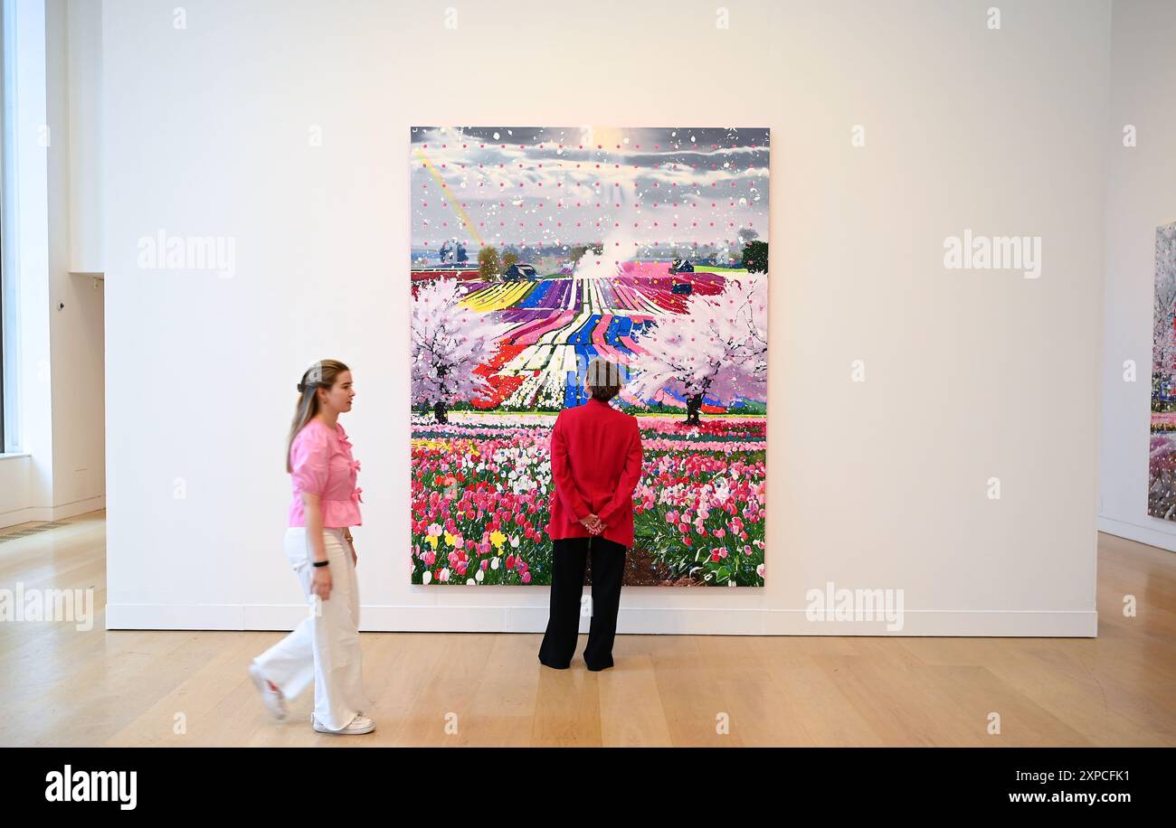 Damien Hirst's latest series , The Civilisation Paintings ,is on show ...