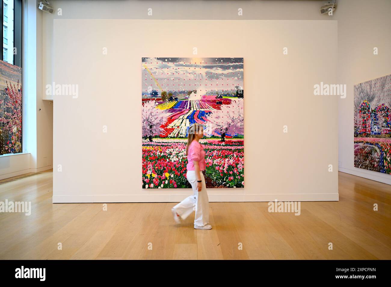 Damien Hirst's latest series , The Civilisation Paintings ,is on show ...