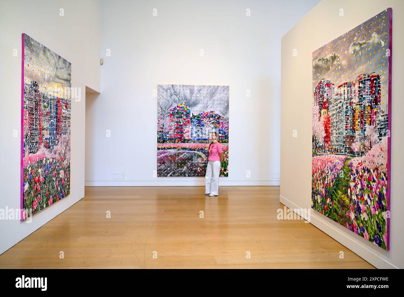 Damien Hirst's latest series , The Civilisation Paintings ,is on show ...