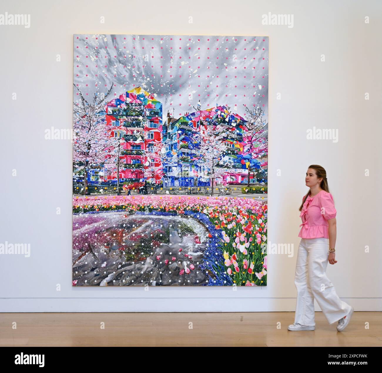 Damien Hirst's latest series , The Civilisation Paintings ,is on show ...