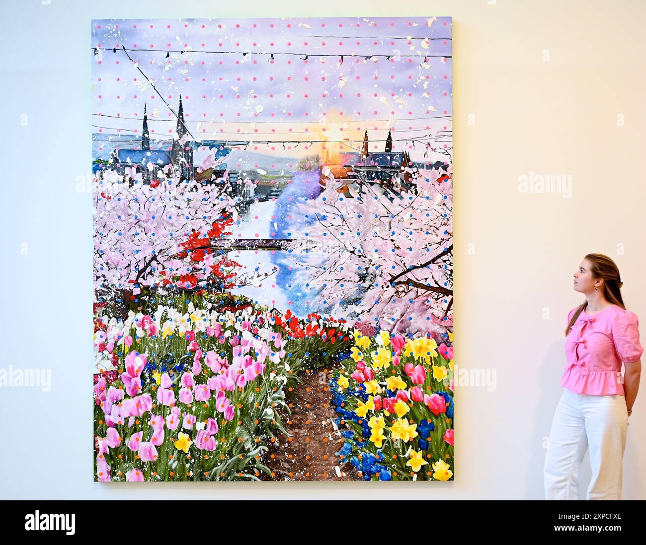 Damien Hirst's latest series , The Civilisation Paintings ,is on show ...