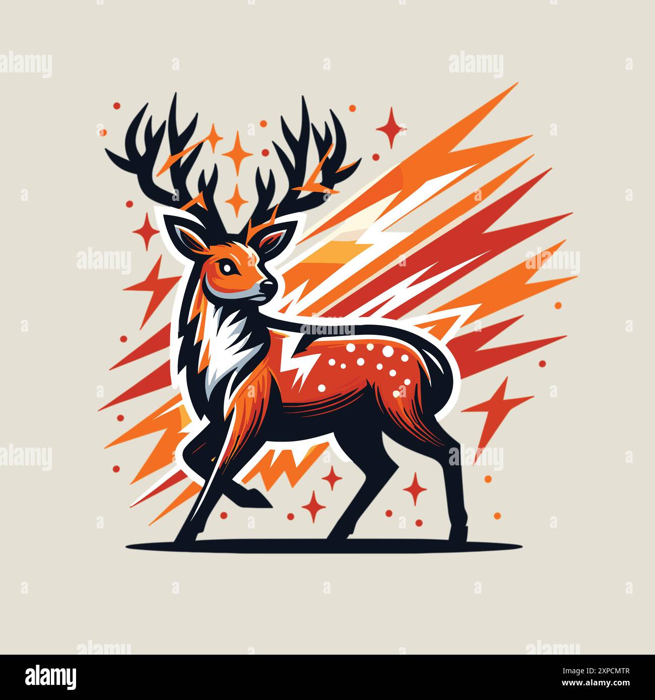 Angry Moose Logo Vector Design Of Head Of Angry Moose Stock Vector