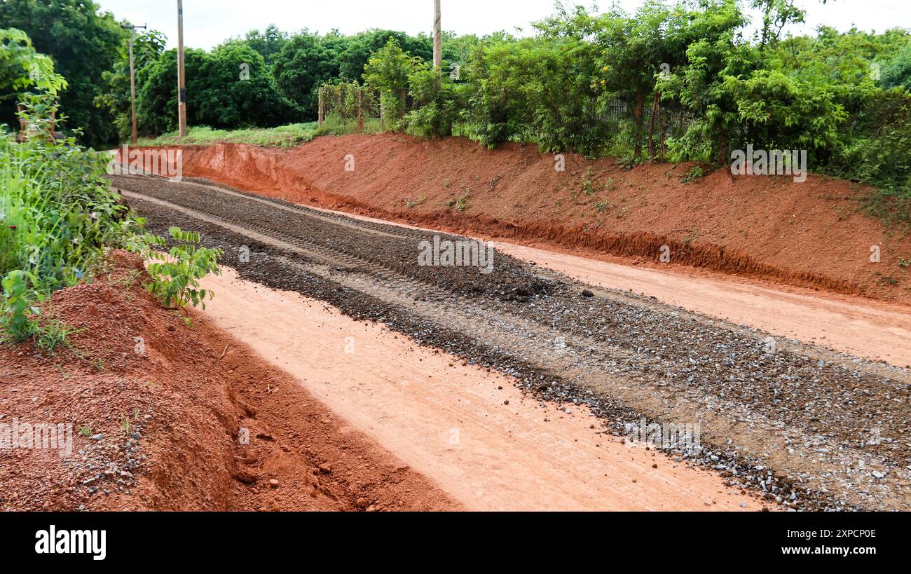 Level Rough Road Leveled by a bulldozer hi-res stock photography and images - Alamy