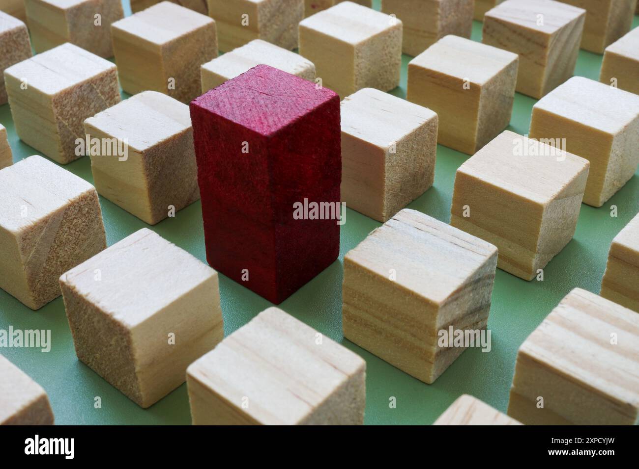 Stand Out Red The red cube stands out from the others. Leadership, talent and ...
