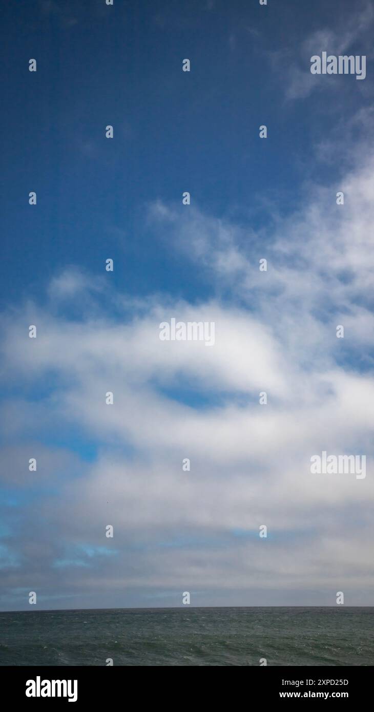 Limontour Beach along Point Reyes National Seashore in Marin County features a wide sandy beach, dunes, and a scenic Pacific Ocean view. - Stock Image