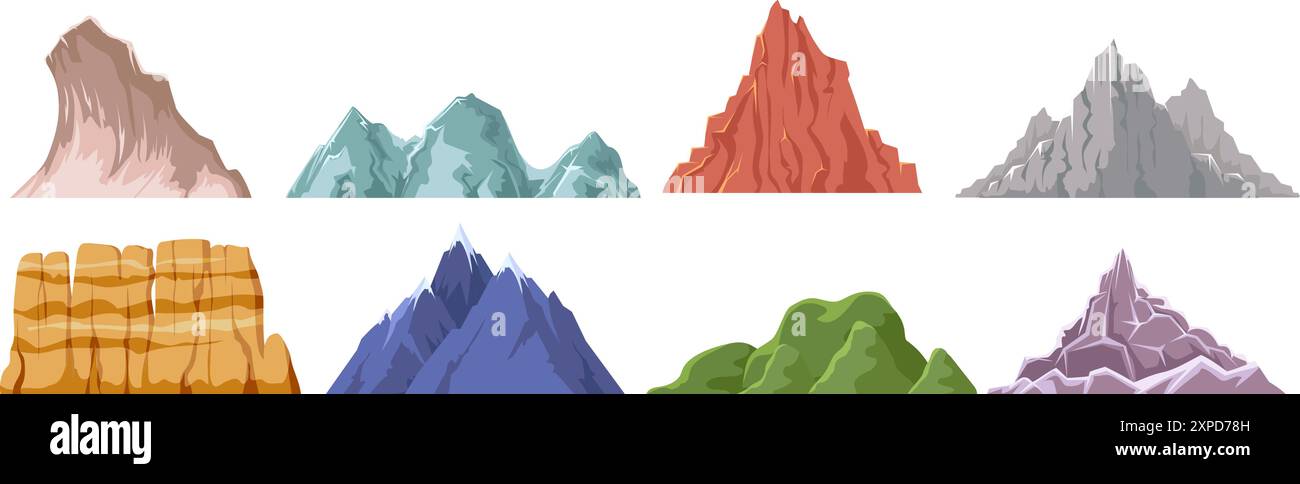 Mountain peak set Stock Vector Image & Art - Alamy