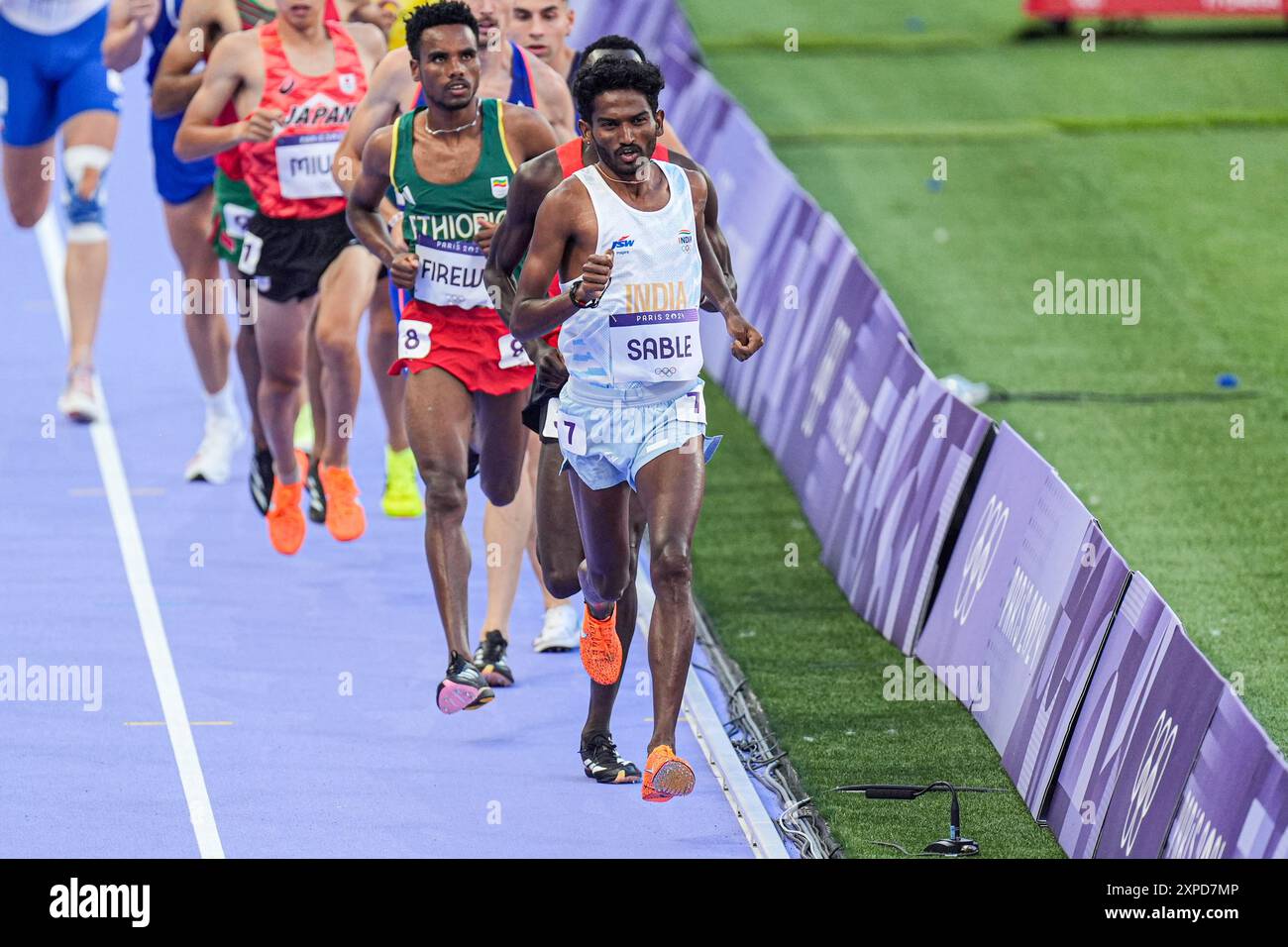 PARIS, FRANCE AUGUST 5 Avinash Mukund Sable of India competing in the Men