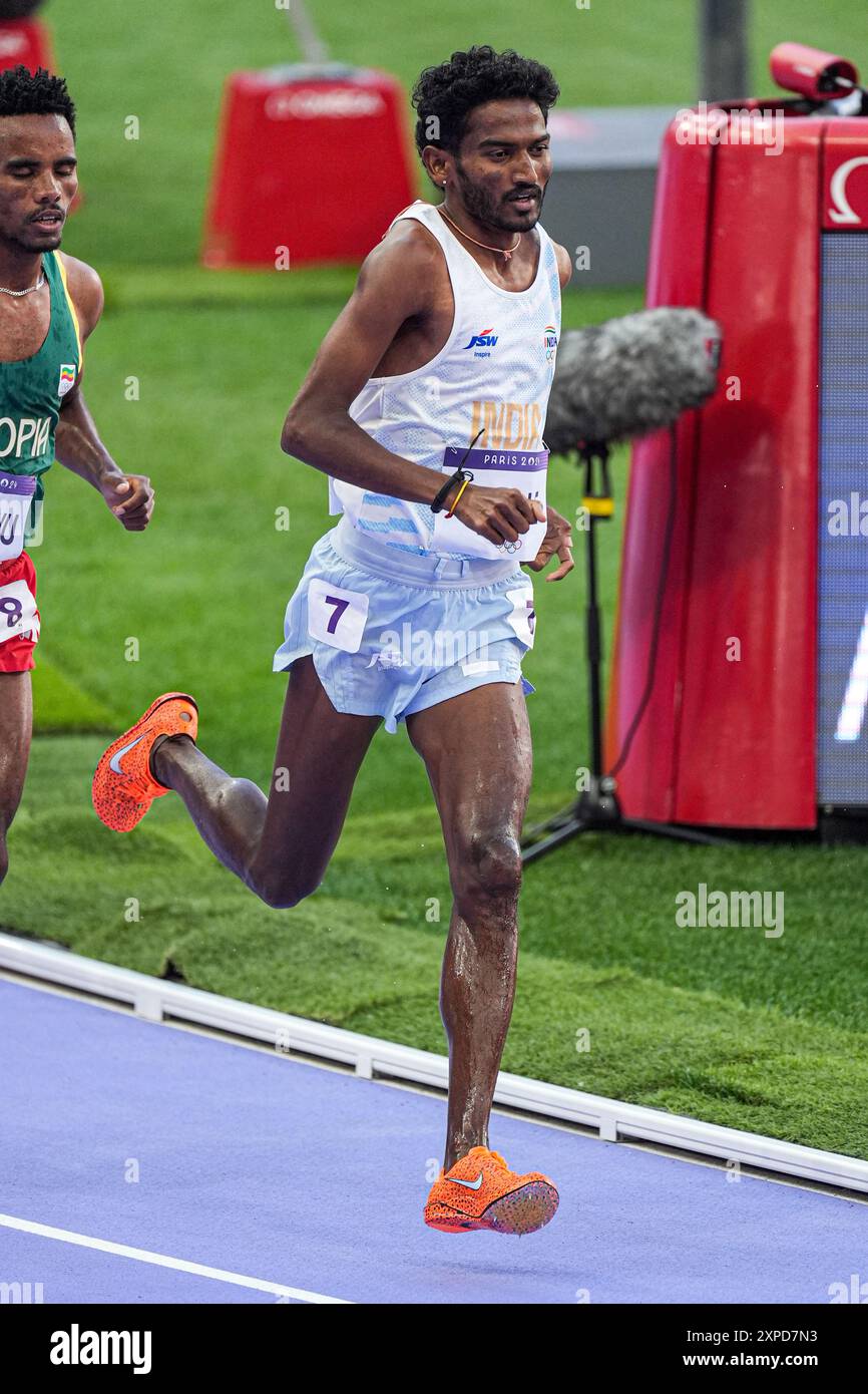 PARIS, FRANCE AUGUST 5 Avinash Mukund Sable of India competing in the Men